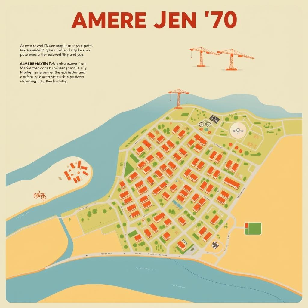 Retrokaartstijl Almere Jaren '70